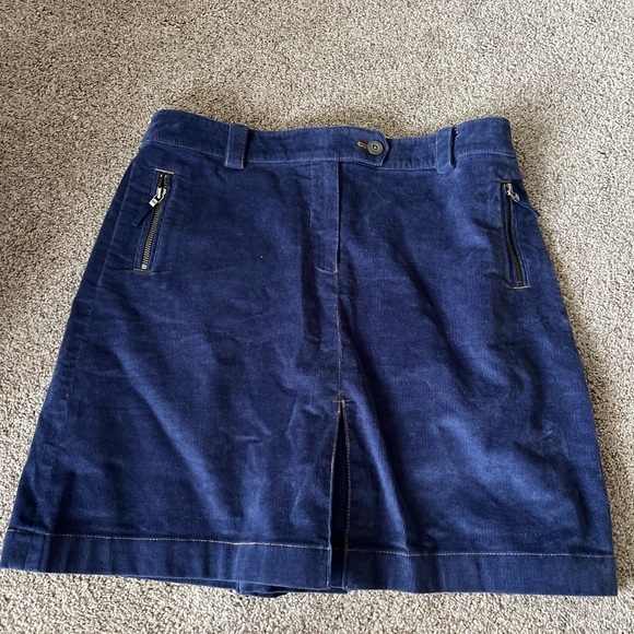 Brooks Brothers blue suede mini skirt size 6 - Picture 1 of 4